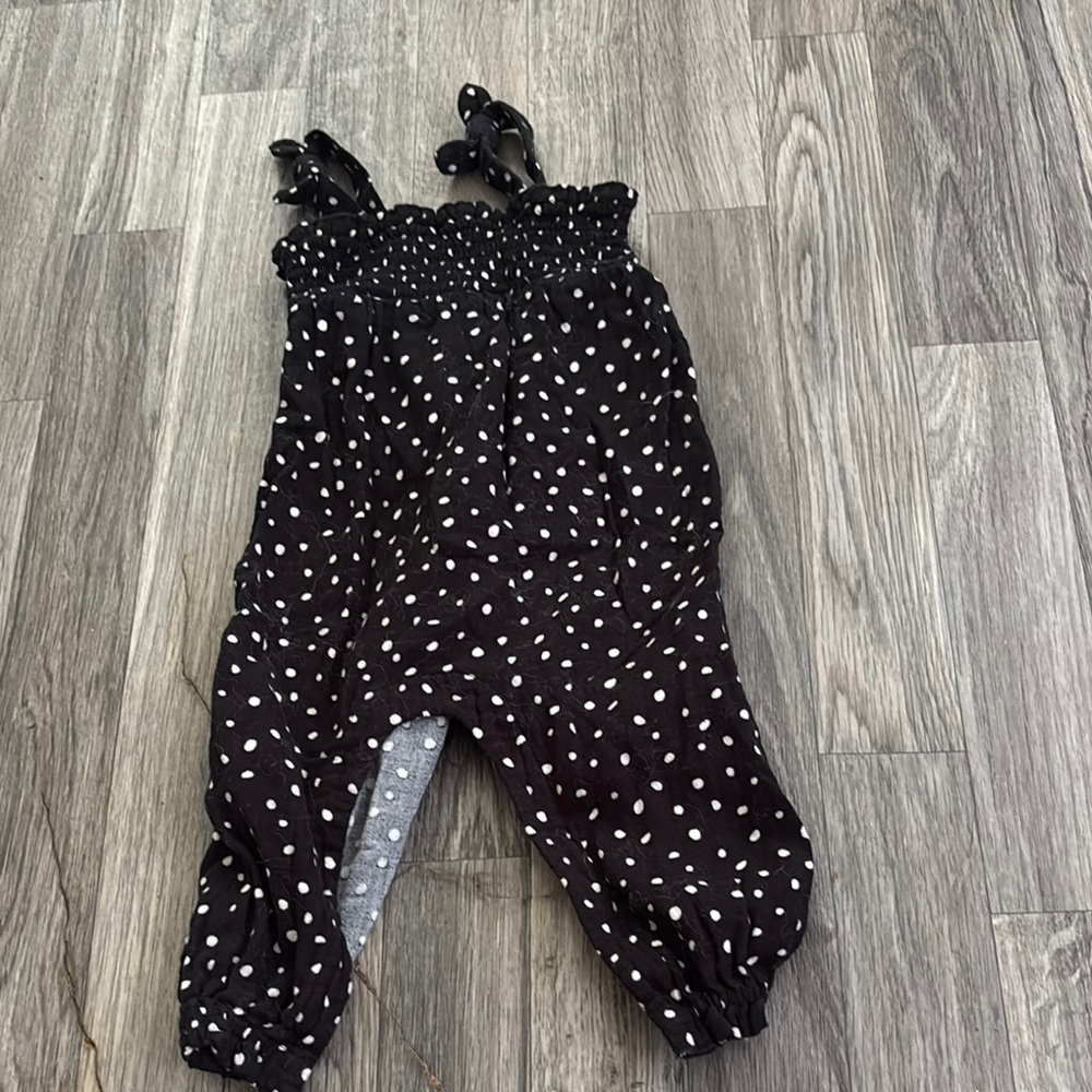 Old Navy Black and White Polka Dot Jumpsuit